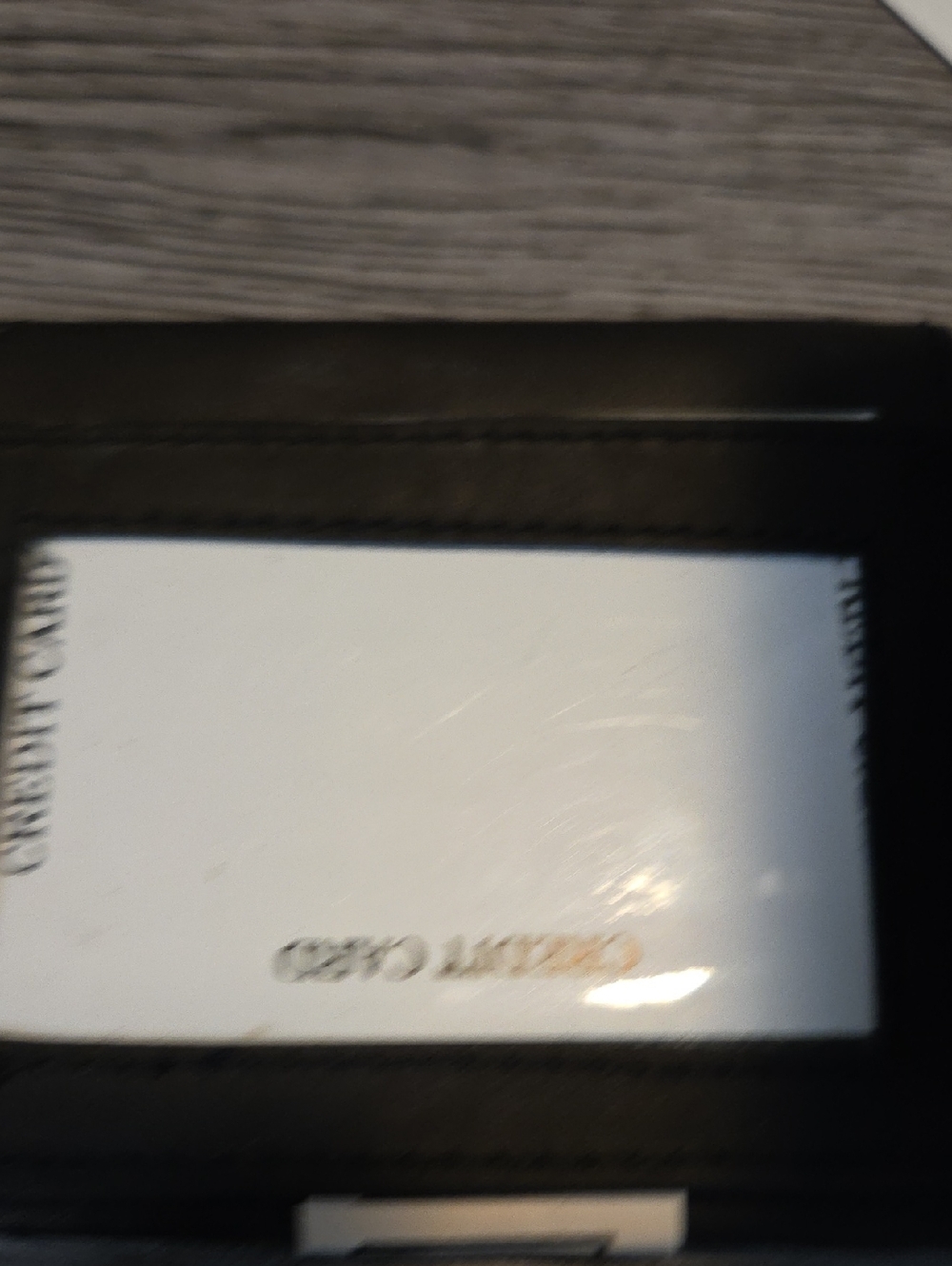 Black Bi-Fold Leather Wallet - Multi-Window Card Case - Picture 3 of 4